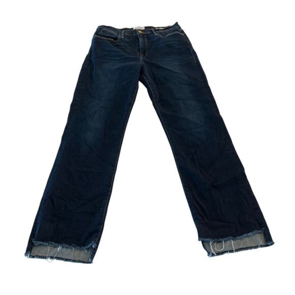 Frame Denim Le High Straight Raw Stagger Jeans In Cabana Size 29 - Picture 2 of 11